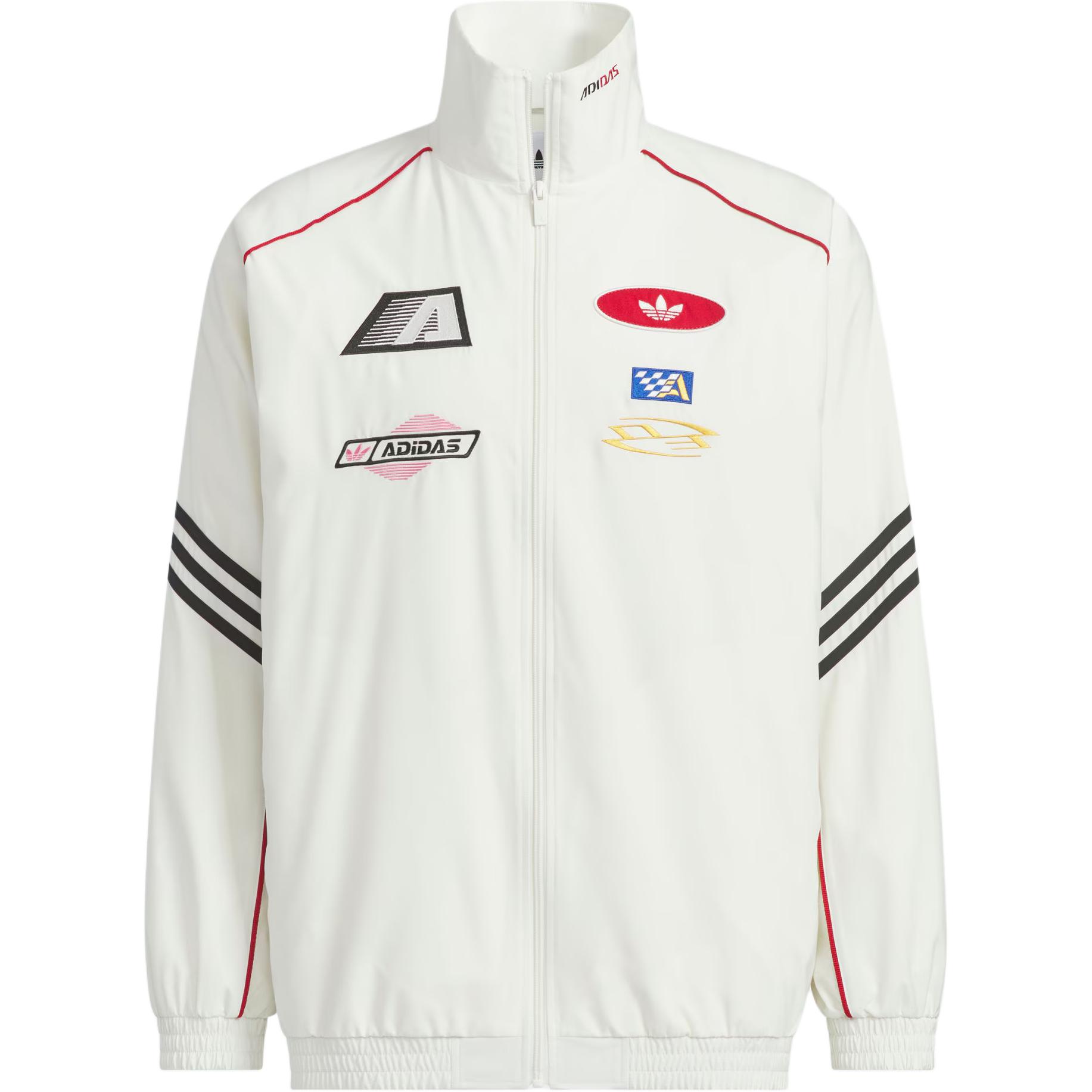 Adidas Originals Unisex Racing Style Stand Collar Loose Fit Track Jacket White KG6677 L