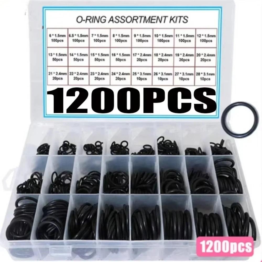 1200PCS Wear-resistant Seal Rubber O-Rings Maintenance O-Type Sealing Rubber Ring Pressure Washer 1200PCS