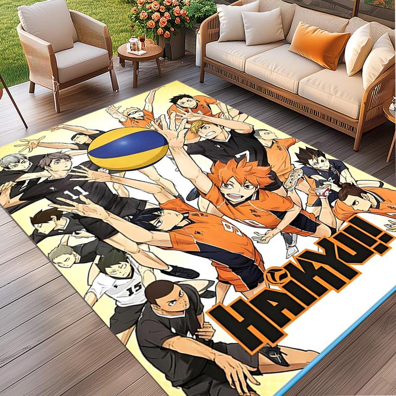 Haikyu Print Rug, Washable Floor Carpet, For Entryway Dorm Laundry Room Office Study, Home Decor Birthday Christmas Gift