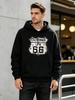 2026 New Unisex Casual All-Match Style Fashion Sports Hoodie with Individual California 66 Highway Vintage Badge Print Design - Casual Pullover with K