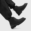 Fashion Autumn and Winter Thick Soled Men's Short Boots Black Classic Minimalist Style Business Office Outdoor Leisure Party Hot Shoes