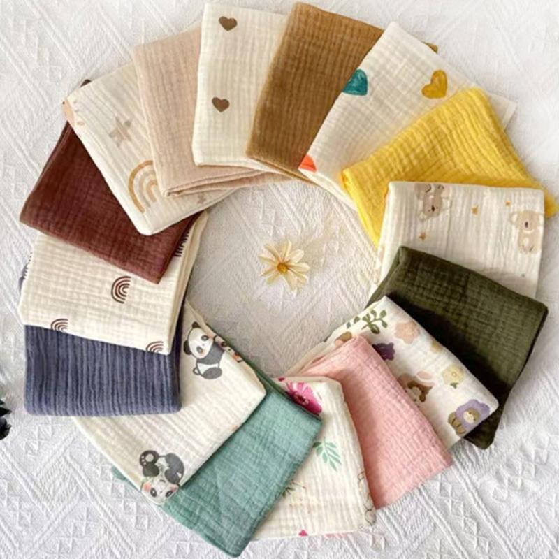 Thick 4 Layer Face Towel Soft Absorbent Baby Square Towel Comfortable Washcloths for Newborns 3pcs Set 25x25cm