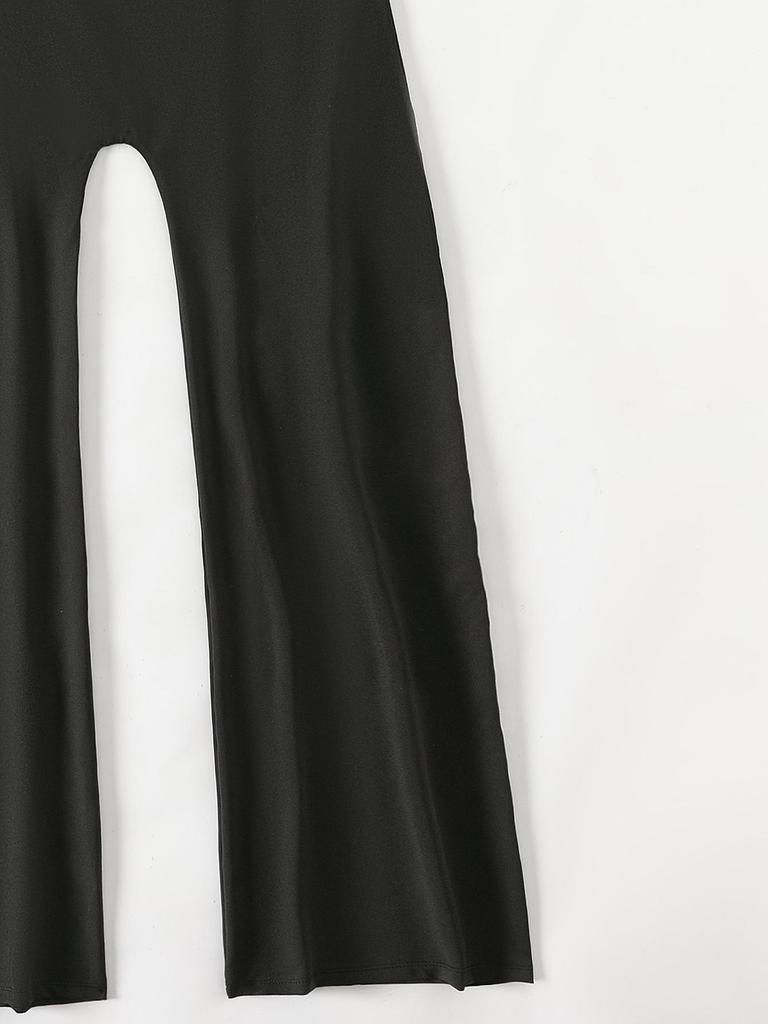 2024 Square Neck Seamless Yoga Jumpsuit with Flared Pants
