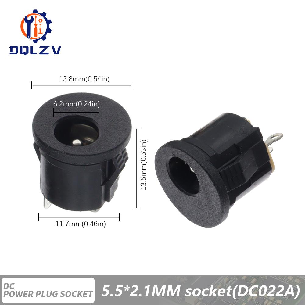 DC Connectors 5.5x2.1mm 3.5x1.3mm DC Power Female Jack Socket Nut Panel Mount DC Power Adapter Connector DC-099/005/022B/25M