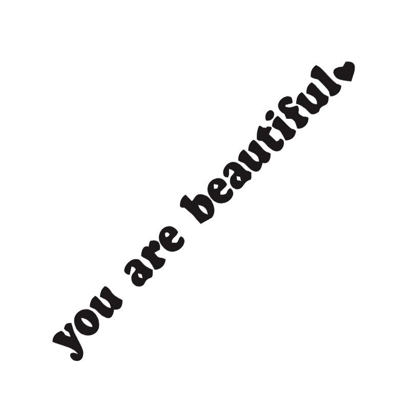 Car interior stickers, text stickers, you look beautiful, interior decoration, rearview mirrors, fashion stickers, creative PVC