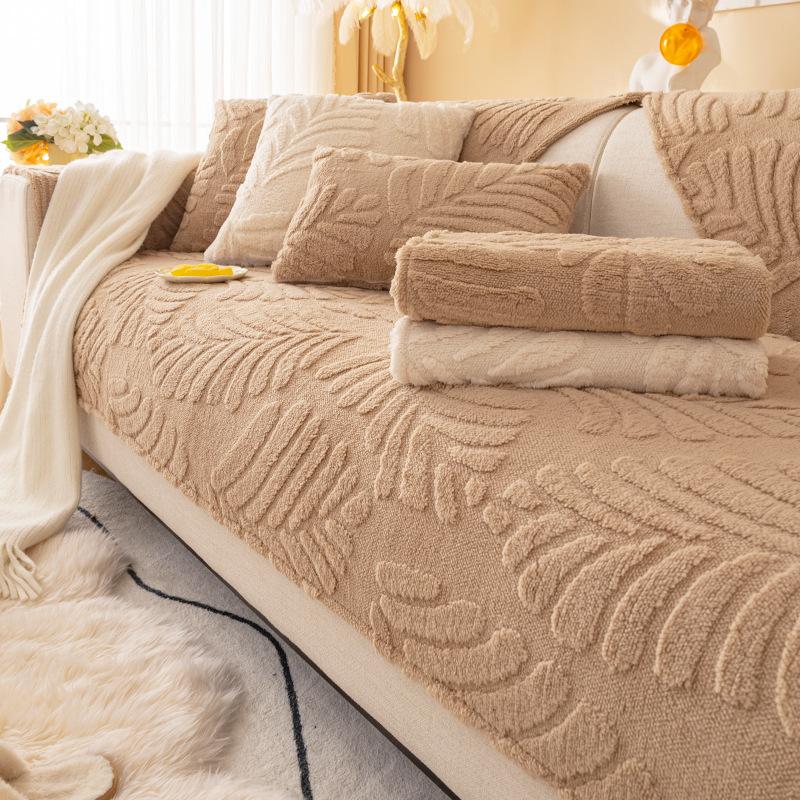Winter Plush Sofa Cushion Non-slip Simple Modern Four Seasons Universal Comfortable Lint Sofa Cushion Cover