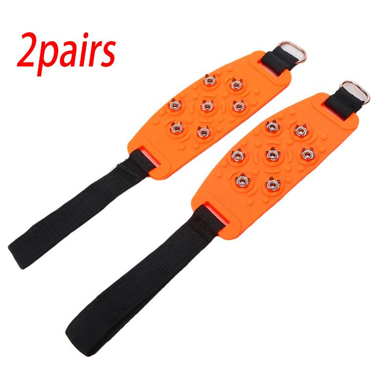 1/2pairs Shoe Spike Winter Winter Velcro Ice Claw Outdoor Climbing Snow Mountain and Snow Ground Anti Slip Adjustable