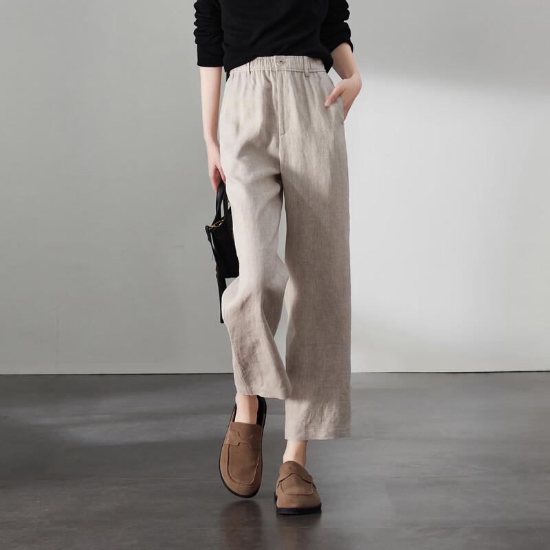 SOFSIL Women's Linen Straight Leg Cropped Pants
