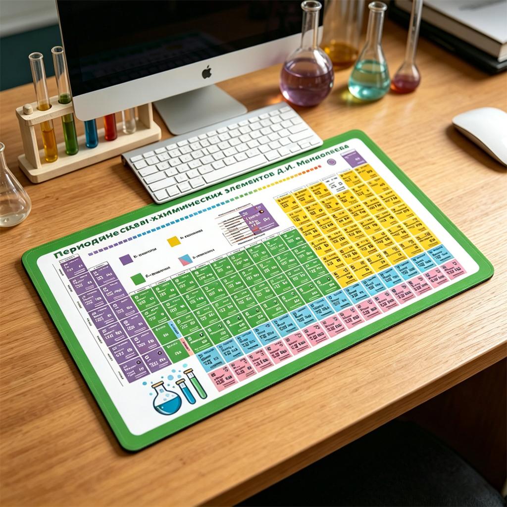 Chemical Element Periodic Table Mouse Pad Large Computer Laptop Office Russian Non-slip Rubber Table Mat New