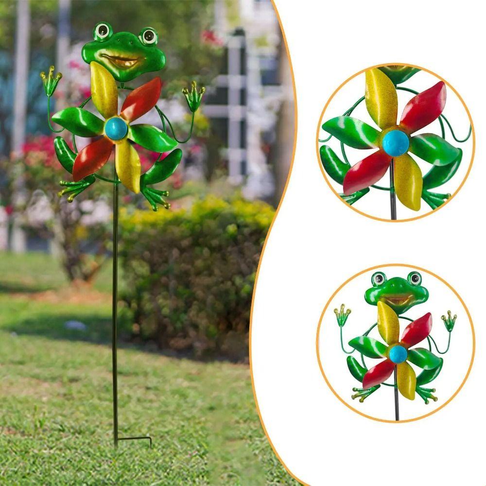 Iron Metal Windmill Sculpture Removable Wind Collectors Rotator Gardening Plug Pinwheel  Yard
