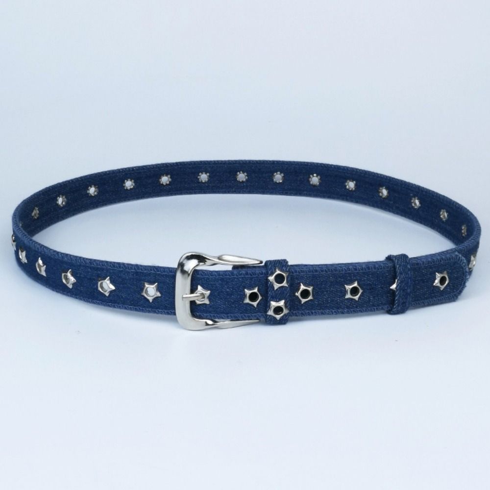 Pin Buckle Canvas Jeans Belt All-Match Decorative Waist Strap Vintage Denim Waist Belt  For Women