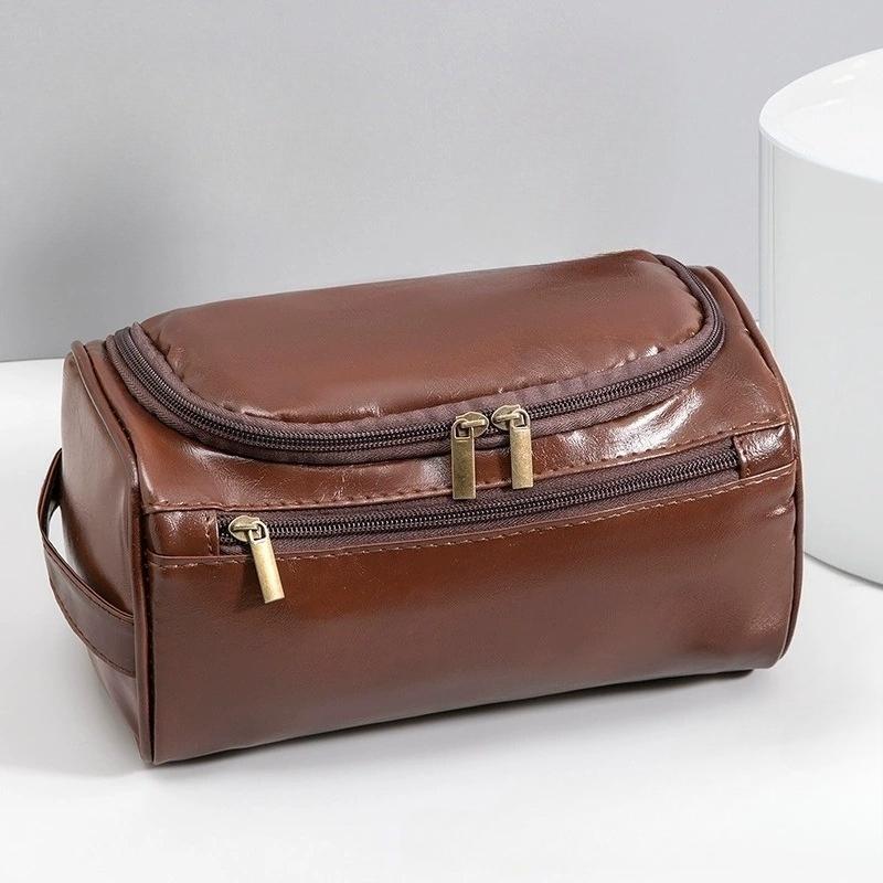 Leather Toiletry Bag for Men Women Dopp Kit Mens Hanging Toiletry Bag Travel Toiletry Bag for Traveling Large Cosmetic Bag for T