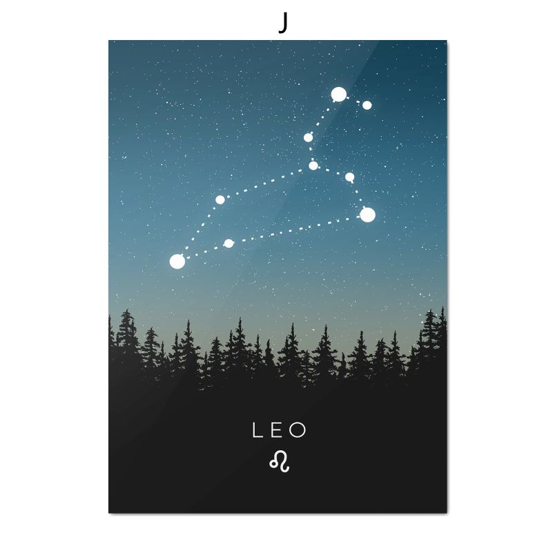 Plakát Souhvězdí Umělecká nástěnná malba Astrologie Obraz na plátně Severský obývací pokoj Ložnice Domácí dekorace Tisknout obrázek