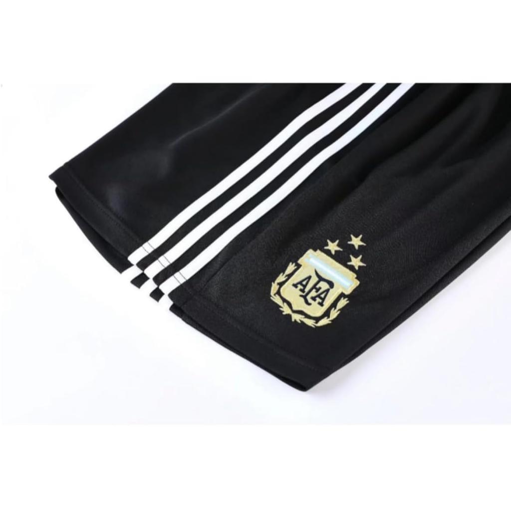 [MioKio] Argentina National Team Messi Kids Uniform Top and Bottom Socks 3 Piece Set with Bonus Keychain (130), Black [Item]