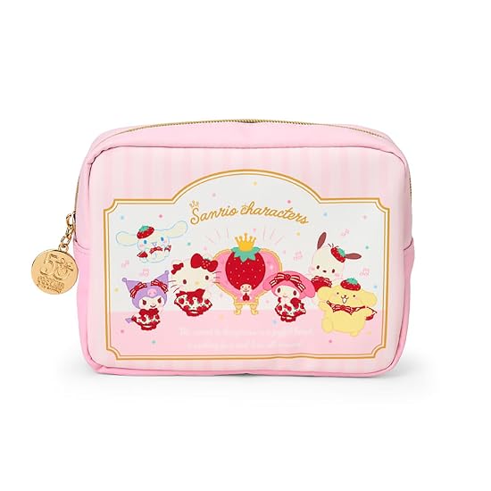 SANRIO Pouch (Strawberry News 50th Anniversary) Sanrio Characters PU Leather, Polyester, Zinc Alloy 18cm x 6cm x 13cm - B0DZRQMD4H