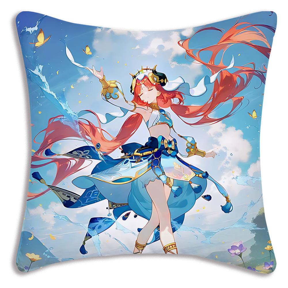 Game Anime N-NilouS Pillow Covers Cartoon Sofa Decorative Home Double-sided Printing Short Plush Cute Cushion Cover