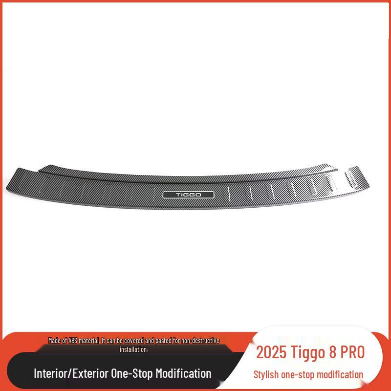 Compatible with 25 Chery Tiggo 8 PRO models: Carbon Fiber-Textured Welcome Pedals, Door Sill Strips, Rear Skid Plates & Interior Mod Parts.