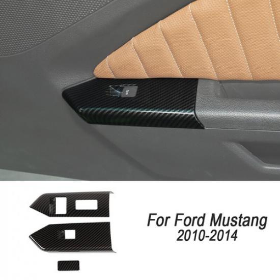 Carbon Fiber Interior Exterior Trim Full Decor Covers For Ford Mustang 2010-2014