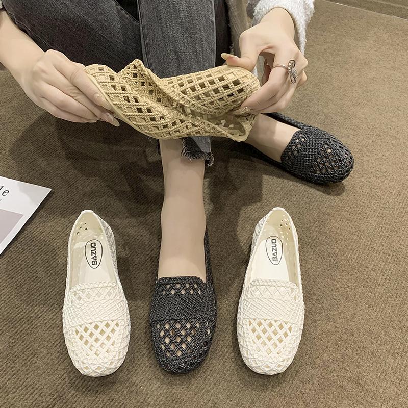 New Popular Summer Style Mesh Breathable Outer Wear Fashionable Comfortable Wear-resistant Versatile Women's Flat Toe Sandals