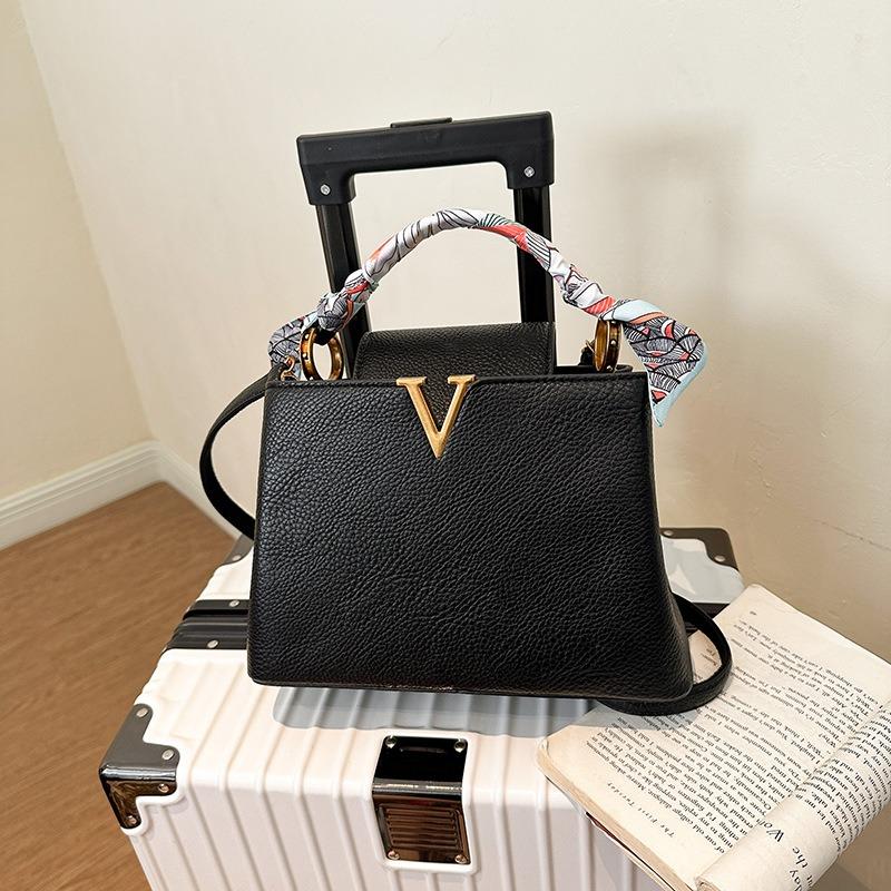 New fashionable lychee pattern lady bag portable shoulder oblique span women's bag