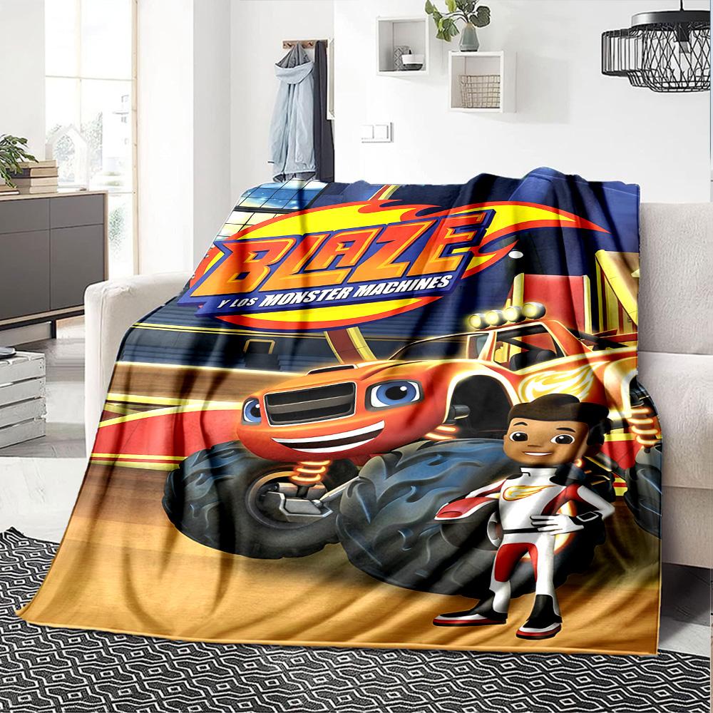 Blaze Monster Machines Adventure Flannel Blanket Super Soft Warm Cozy Blanket For Sofa Bed Office Travel Allseason Home Decor Gift