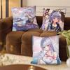 Game Anime Genshin Impact Kamisato Ayaka Pillow Case Fashion Square Pillowcase Bedroom Sofa Room Ins Decoration Leisure