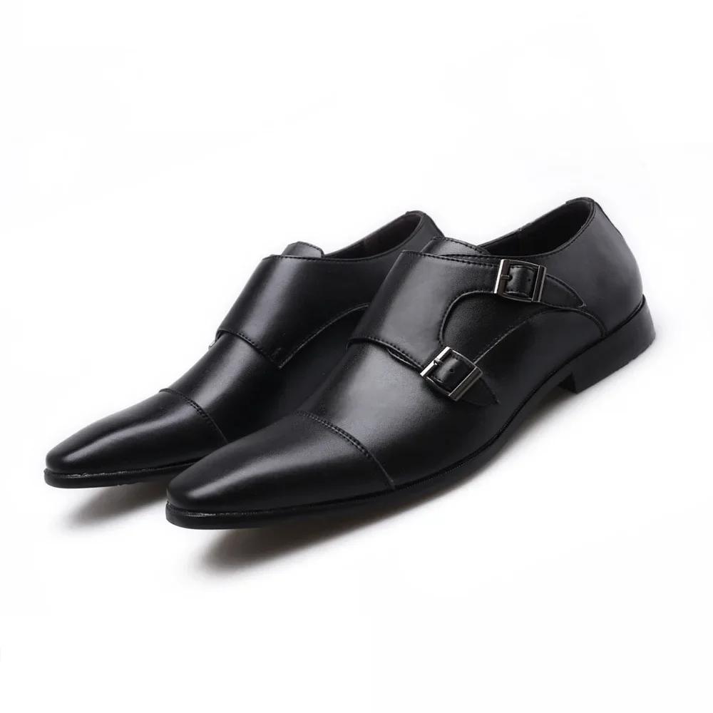 GOOHOJIO Patent Leather Mens Loafers Handmade Monk Strap Wedding Party Casual Dress Shoes Summer Autumn Footwear for Men 39-48