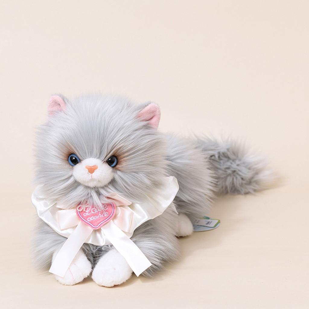 Peluche Gatto Tessuto Morbido a Pelo Corto con Design Animale Carino per Bambini e Collezionisti