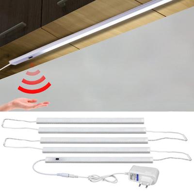 Pripojiteľná súprava 220 V na jednosmerný prúd 12 V 50 cm Kuchynská skriňa LED Svetlo Ručný snímač Nočná lampa LED trubica s vysokým jasom do spálňovej skrinky EÚ zástrčka
