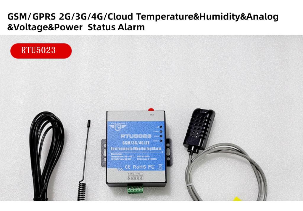 RTU5023 GSM Environmental Monitor: 2G/3G/4G Temperature & Humidity SMS Alarm with Mobile App Control