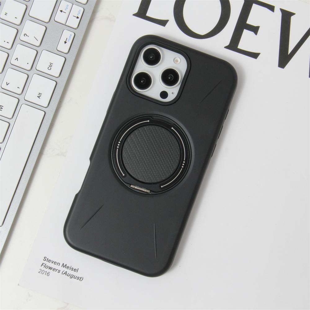 Wireless Charging Strong Magnetic 360° Rotating Ring Stand PU Leather Phone Case For iPhone 17 16 15 14 13 12 Pro tective Case