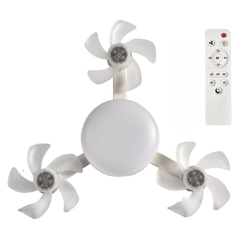 E27 Drone Ceiling Fan Light 3 Color Stepless Dimming Decorative Fanlight with Remote Control for Bedroom Living Room Kitchen