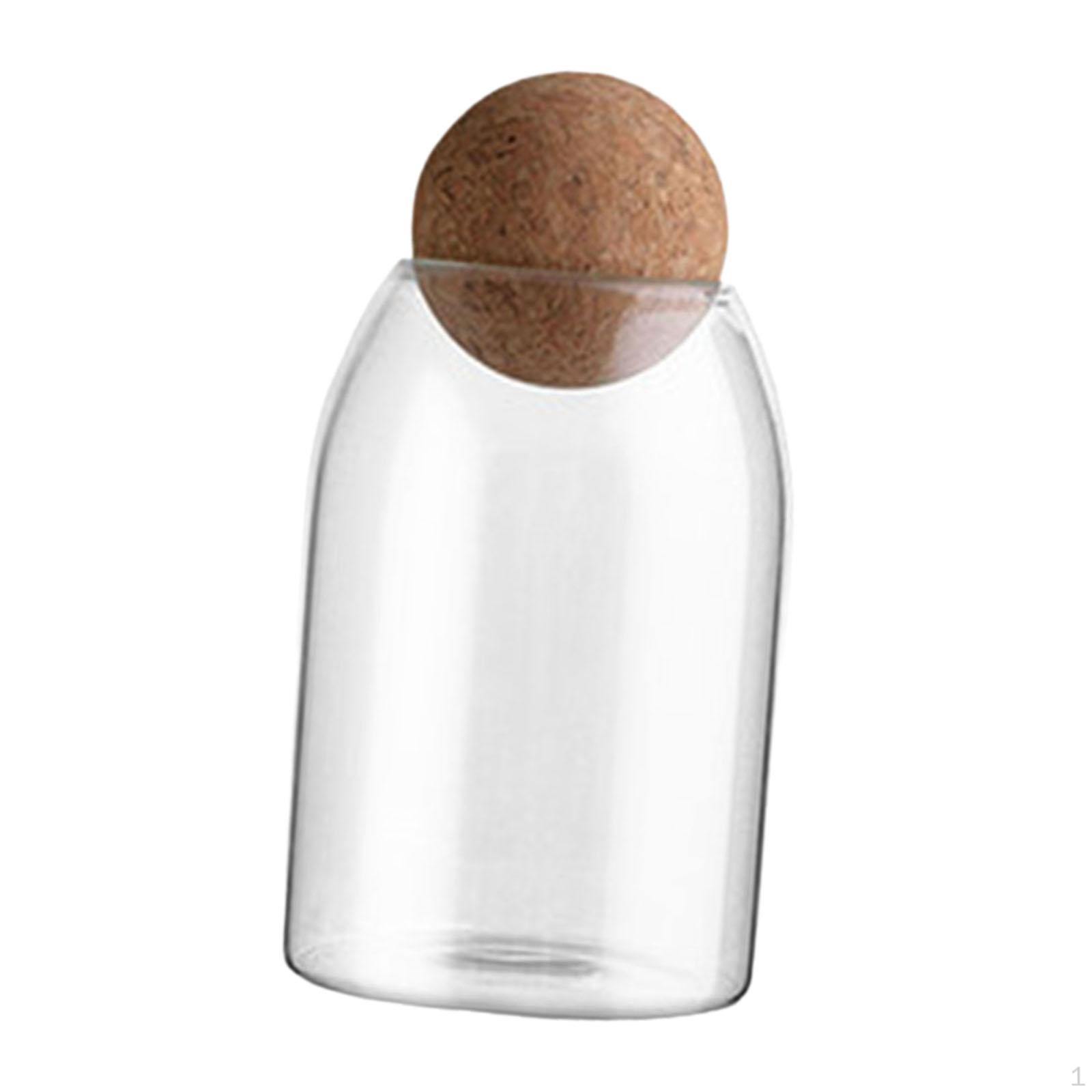 

Елегантна скляна каністра для зберігання їжі з кришкою з натуральної пробки M 800ml