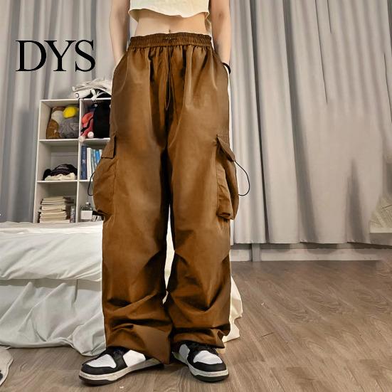 Pantaloni della tuta tinta unita da donna Pantaloni cargo Vita alta Oversize Tasche multiple Asciugatura rapida Coulisse Lunghezza intera Elastico alla caviglia Hip Hop Streetwear