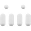 White Toilet Seat Stoppers - Universal Toilet Seat Stops for Use At Home, In Hotels, and In Hospitals (4 X Long Shape + 2 X Round Shape)