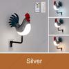 LED Rooster Wall Light USB Rechargeable Cordless Cock Lamp Decorative Animal Lightings for Corridor Living Room Foyer Bedroom