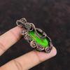 Copper Green Turquoise Pendant Copper Wire Wrapped Pendant Handmade Pendant Wire Wrap Jewelry Gemstone Pendant Copper Jewelry Gift For Women
