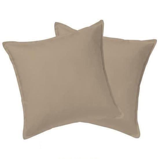 Housse de couette - HOMEROKK - 240x260cm - 100% Coton - 2 Taies d’oreiller - Taupe clair