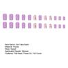 24Pcs Cute Nails Gel Flat Fake Nails Purple-Color Head Press-On Wearable FALSE Nails Full Cover
