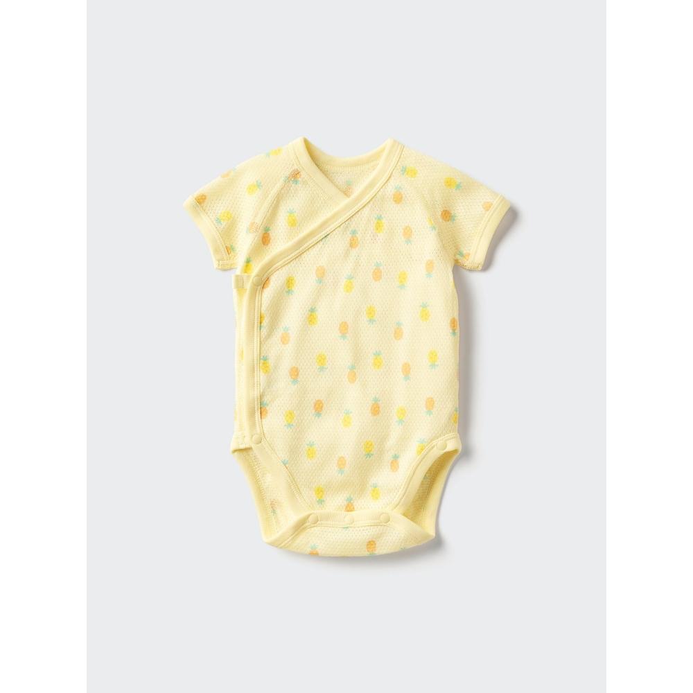 Uniqlo Japan Cotton Mesh Bodysuit Front Opening