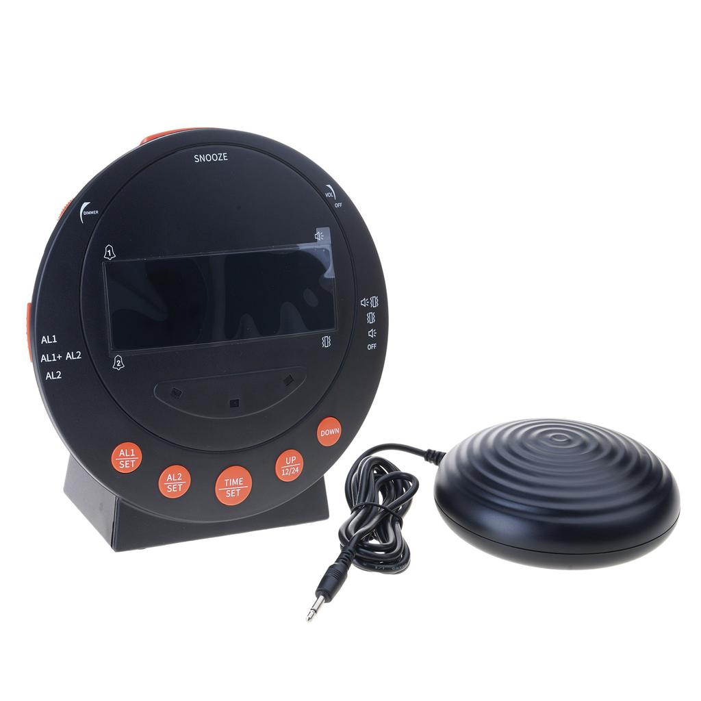 Extra Loud Vibrating Alarm Clock with Bed Shaker for Heavy Sleepers Bedroom Electronic Alarm Clock Large LED Display