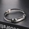 Hip Hop Double Layer Open Bangles For Men Brushed Stainless Steel Wire Mesh Chain Bracelet Male Charm Thick Party Jewelry Gift