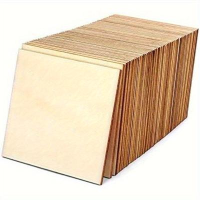 50pcs Wood Squares for Crafts, Painting, Writing, DIY, Engraving, and Home Decor - 4x4 Inches