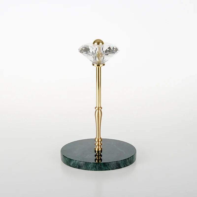 Nordischer Goldvogel Papierhalter Freistehend Massives Messing mit Marmorbasis Küchen-Taschentuchständer Tischplatten-Organizer