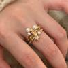 925 Sterling Silve Moonstone Irregular Ring for Women Party Gift Adjustabler Personality Korean Dropshipping