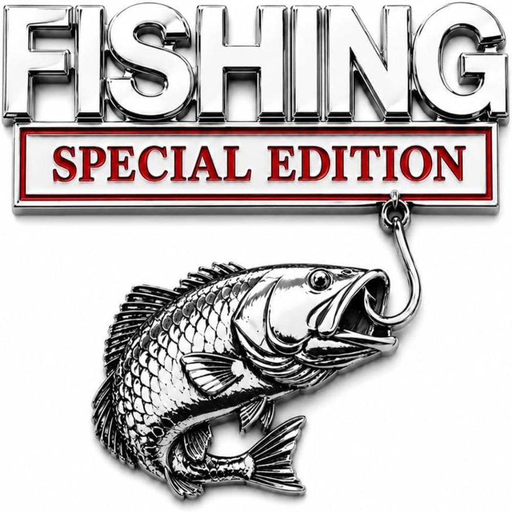 Metal Fishing Emblem Fishing Vehicle Emblem Vehicle Exterior Decal  Vehicle Accessories Style 1