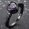 Damenmode-Verlobungsring mit glänzendem Zirkon, schwarz vergoldet, Schmuck