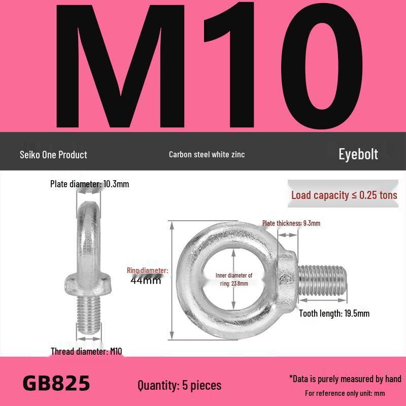 Lifting Eye Bolt Collection: Galvanized M8 & M10 with Ring for Mold