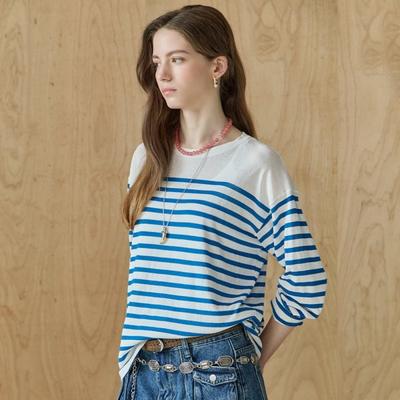 Saint Stripe Round Neck Knit Ze05qk002na