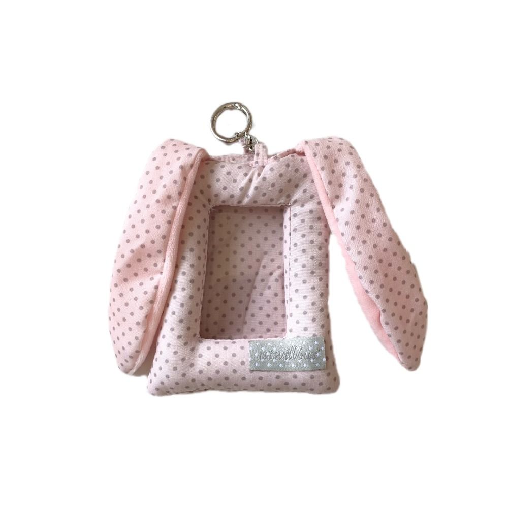 New Polka Dot Rabbit Ears Pillow Card Holder INS Korean Style Soft Mini Protective Case 3-inch Gift ID Card Protector